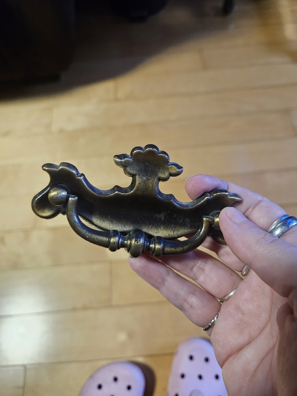 Antique-Style Brass Drawer Pull - Ornate Bail Handle-set Of 10